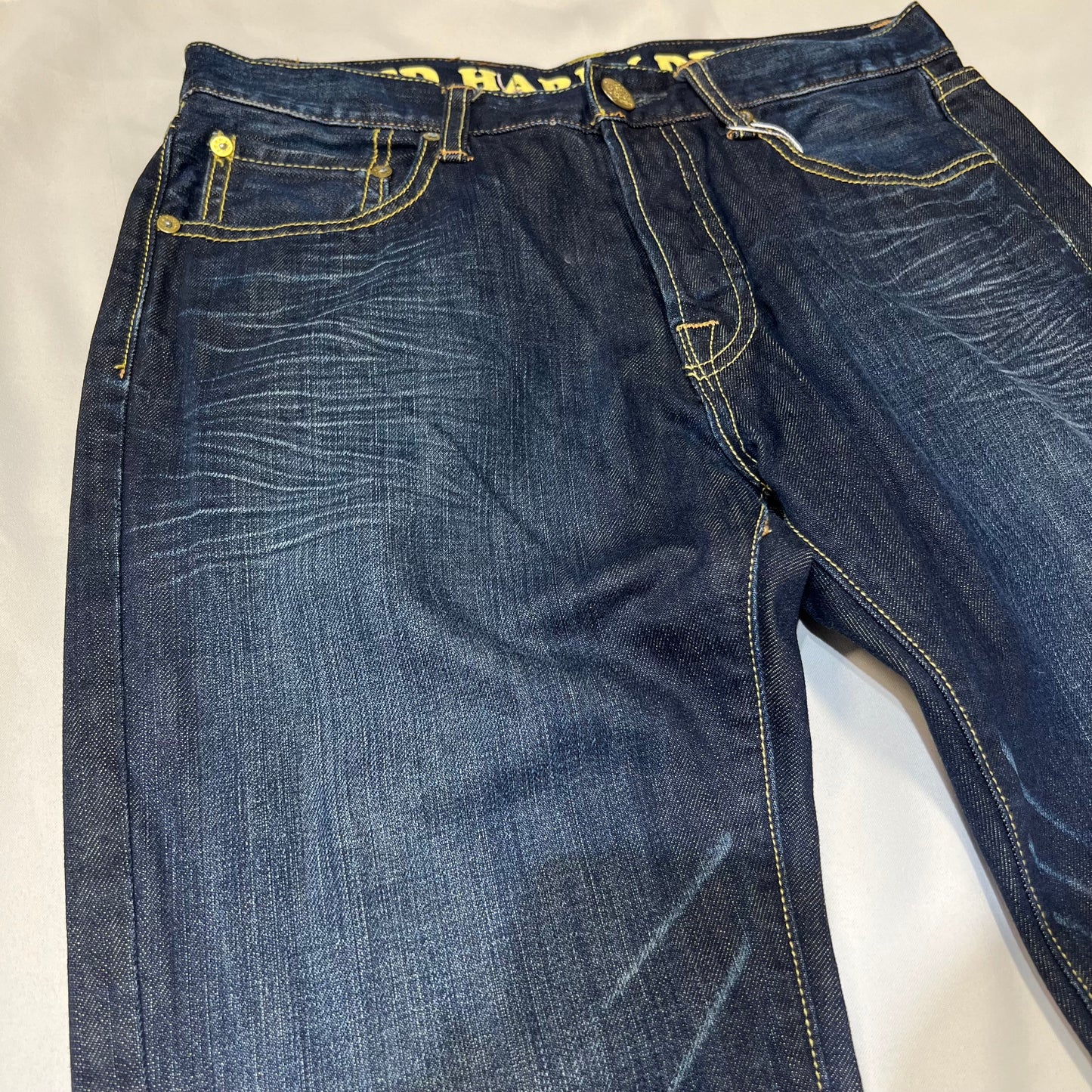 00s Ed Hardy Sakura Skull Embroidered Baggy Jeans