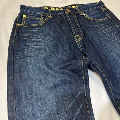 00s Ed Hardy Sakura Skull Embroidered Baggy Jeans