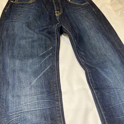 00s Ed Hardy Sakura Skull Embroidered Baggy Jeans