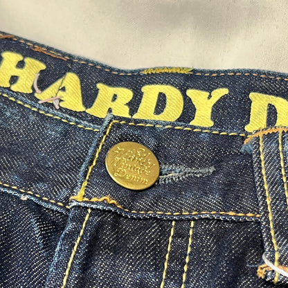 00s Ed Hardy Sakura Skull Embroidered Baggy Jeans