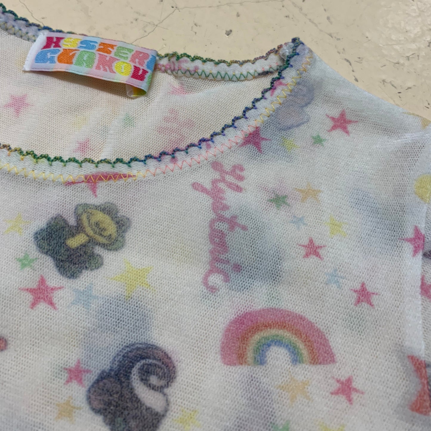 Hysteric Glamour AOP Mesh Top