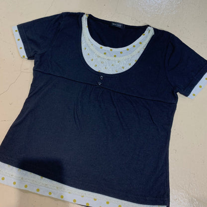 Layered Polka Dot Short SlevesTop