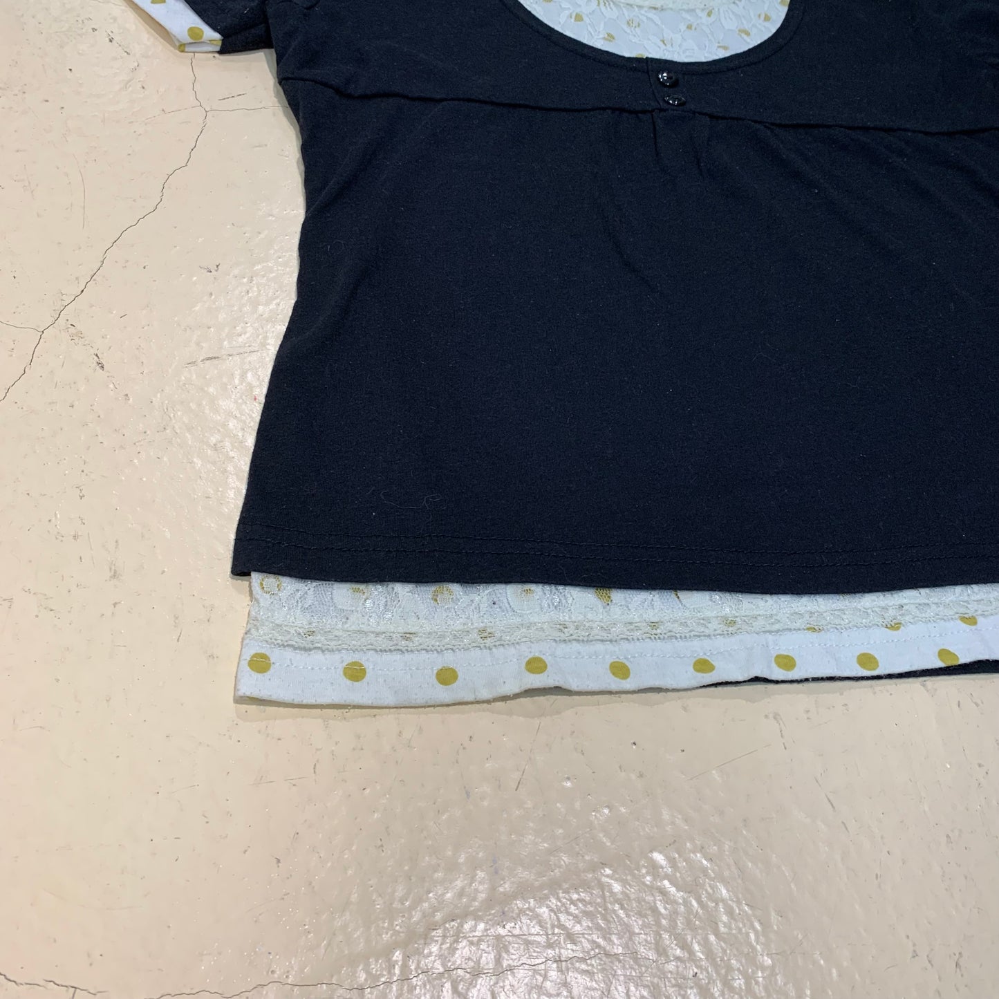 Layered Polka Dot Short SlevesTop
