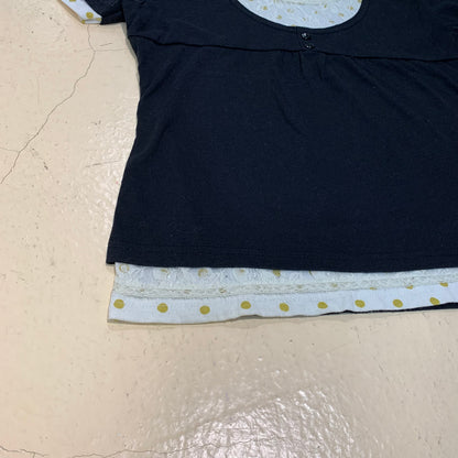 Layered Polka Dot Short SlevesTop