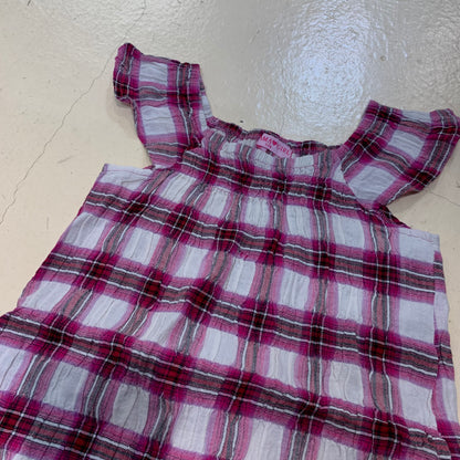 Plaid Ruffle Strap Top