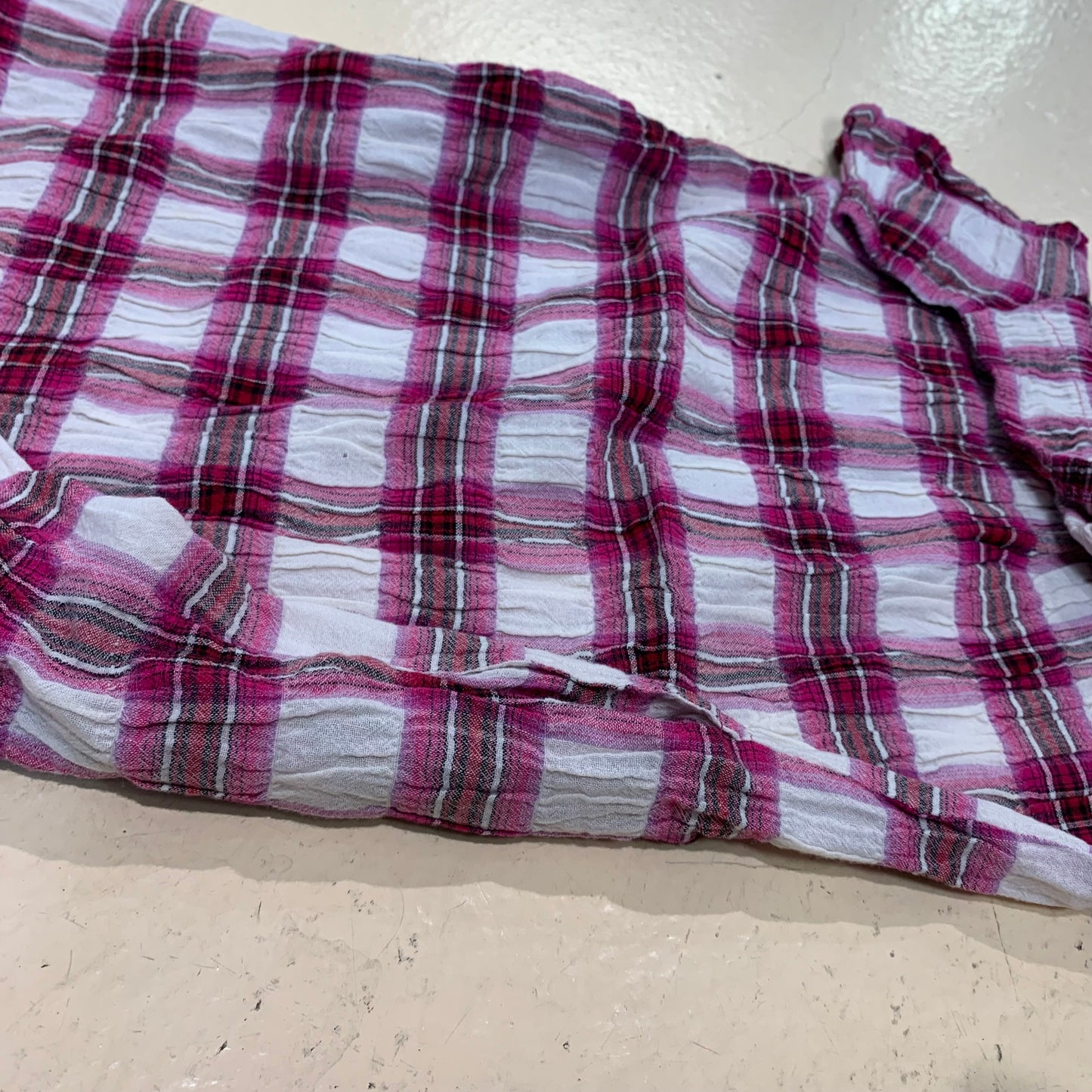 Plaid Ruffle Strap Top