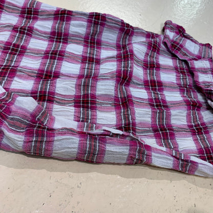 Plaid Ruffle Strap Top