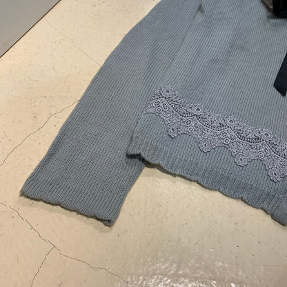 Axes Femme Knit Cardigan with Removable Fur Collar