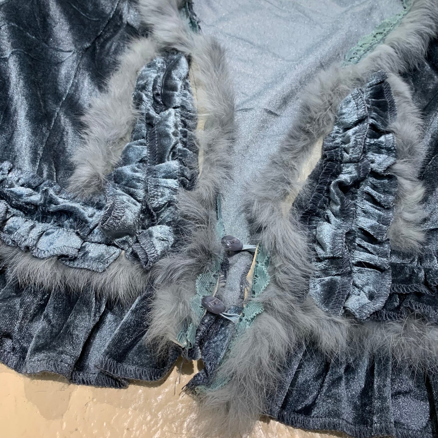 Fur Trim Velevet Cardigan