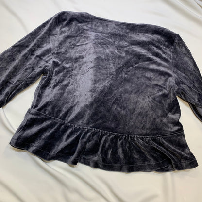 Velvet Cropped Jacket with Flared Cuffs