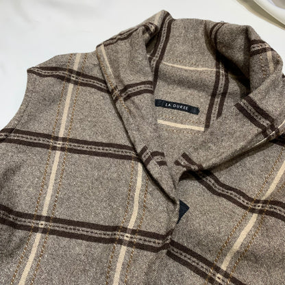 Plaid Wool Blend Multi-way Poncho