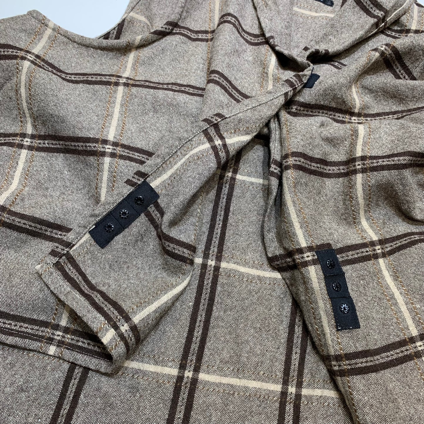 Plaid Wool Blend Multi-way Poncho