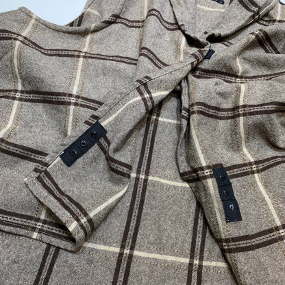 Plaid Wool Blend Multi-way Poncho