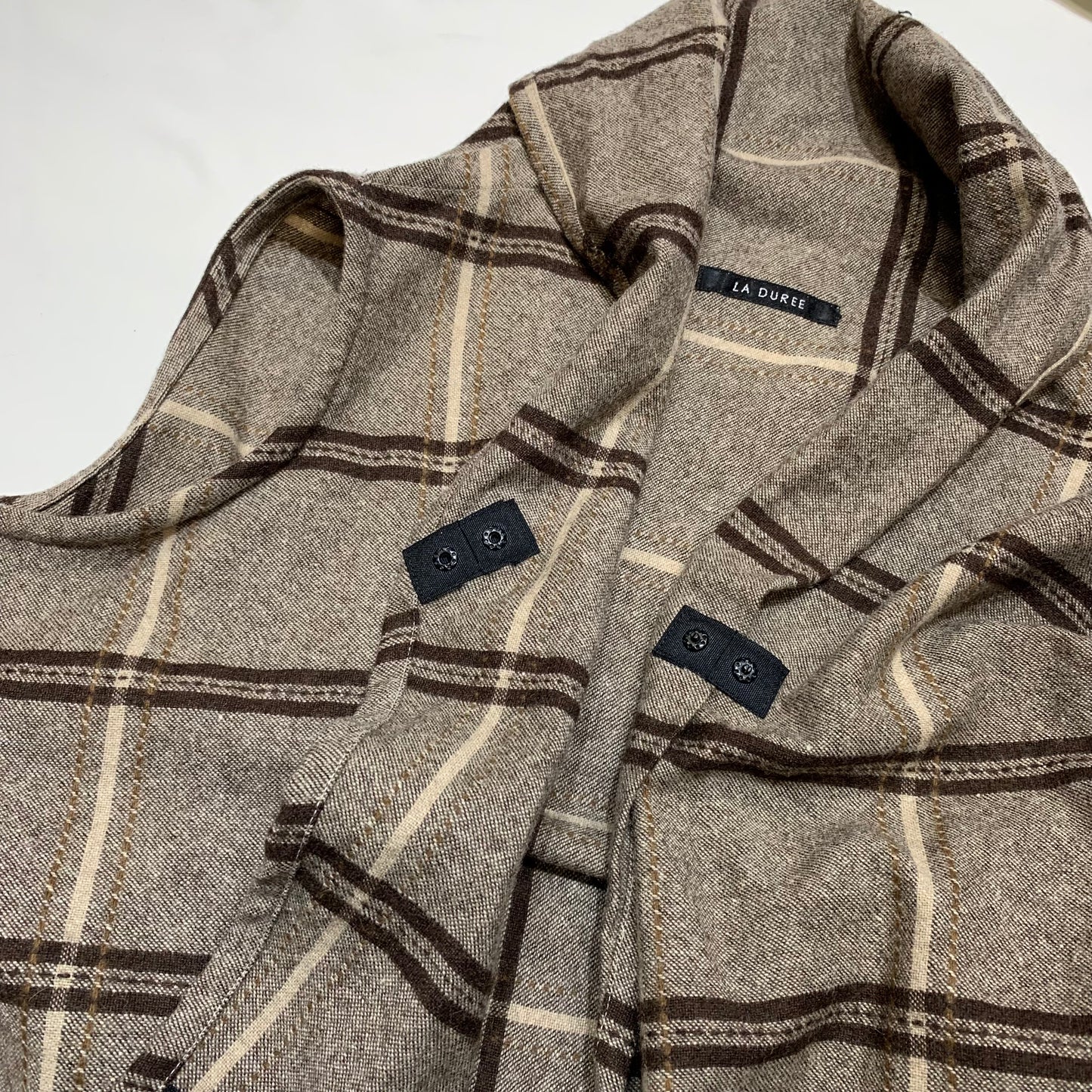 Plaid Wool Blend Multi-way Poncho