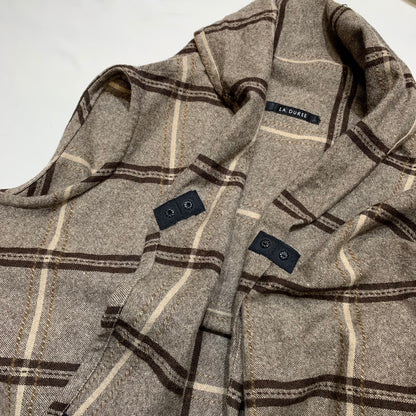 Plaid Wool Blend Multi-way Poncho