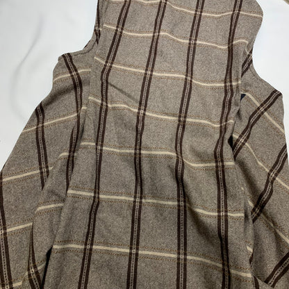 Plaid Wool Blend Multi-way Poncho