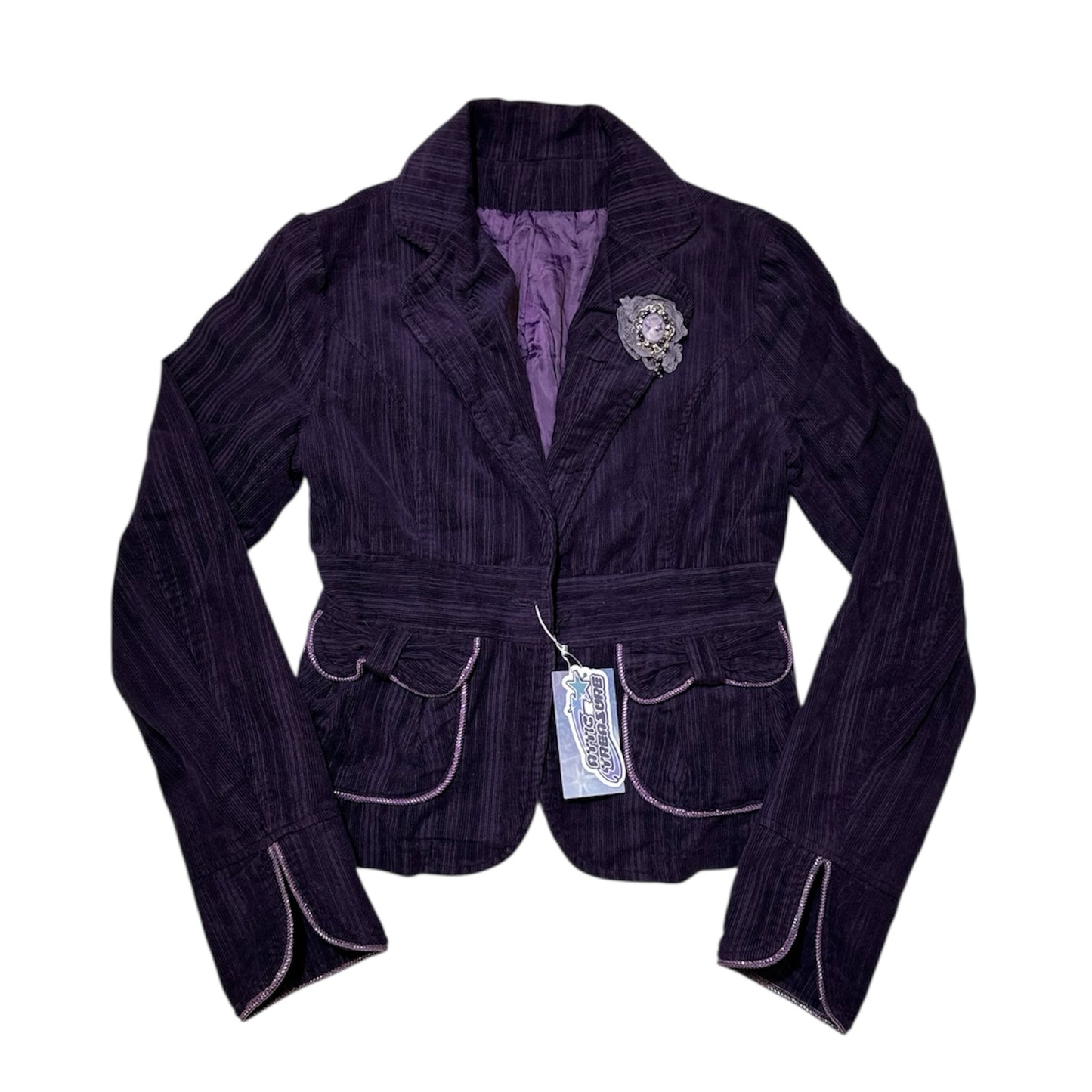 Corduroy Blazer with Pin