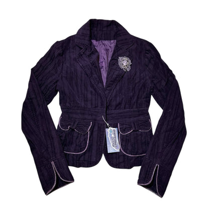 Corduroy Blazer with Pin