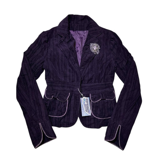 Corduroy Blazer with Pin
