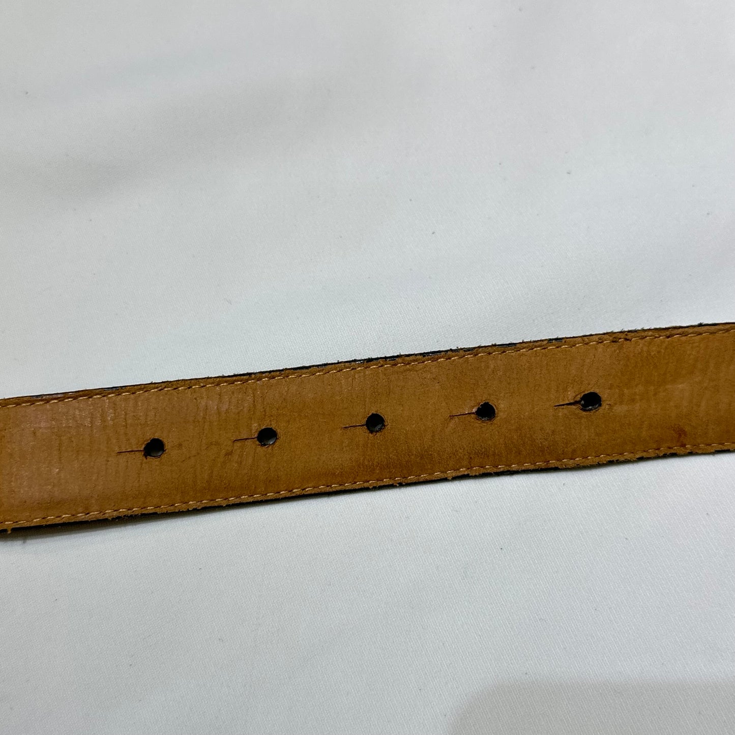 1995 Brighton Ornate Scroll Buckle Croc-Embossed Leather Belt