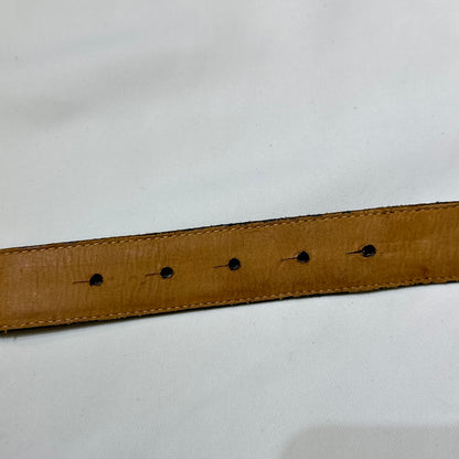 1995 Brighton Ornate Scroll Buckle Croc-Embossed Leather Belt