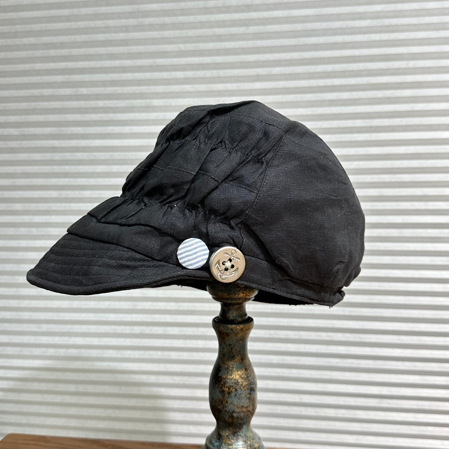 Button Ruched Baker Boy Cap