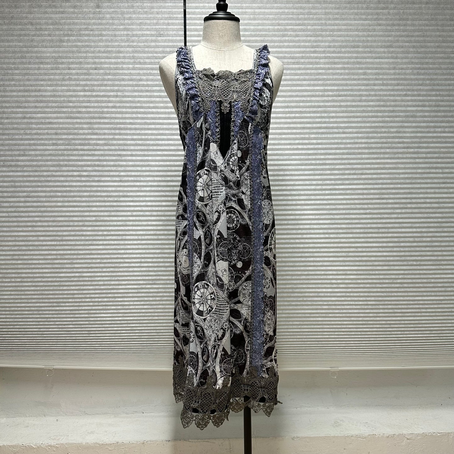 Ozz Angelo Antique Celestial Astrology Map Lace Trim Dress