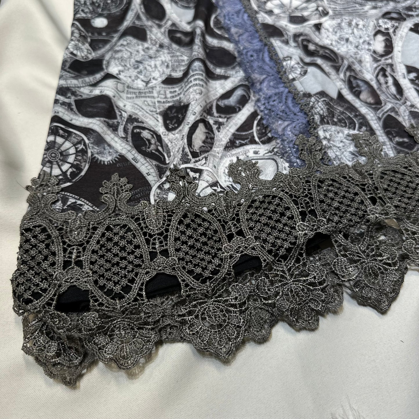 Ozz Angelo Antique Celestial Astrology Map Lace Trim Dress