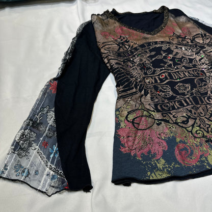 Fairycore Graphic Long Sleeves Top
