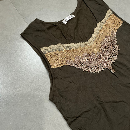 Front Lace square Neck Tank