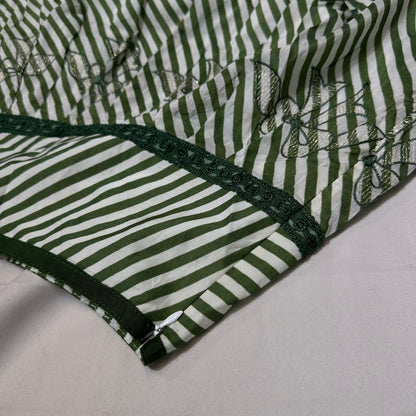 Floral Embroidery Stripe Skirt