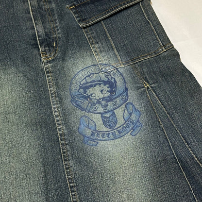 00s Betty Boop A-line DenimSkirt