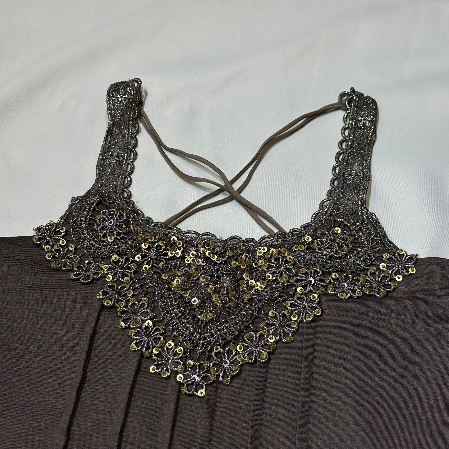 Beaded Knit Trim Camisole