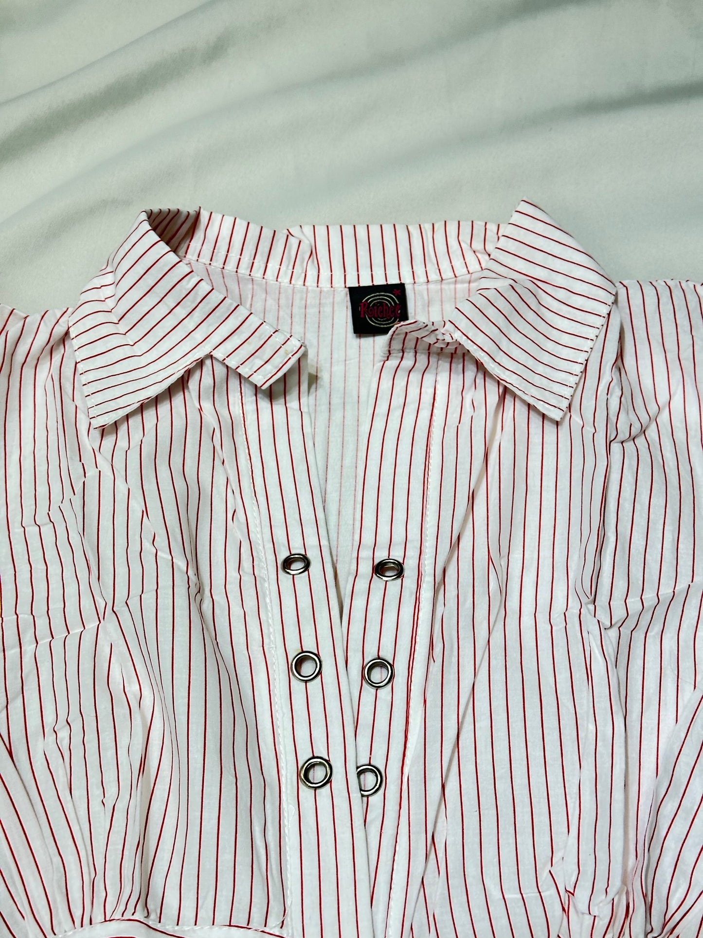 Striped Puff Sleeves Blouse