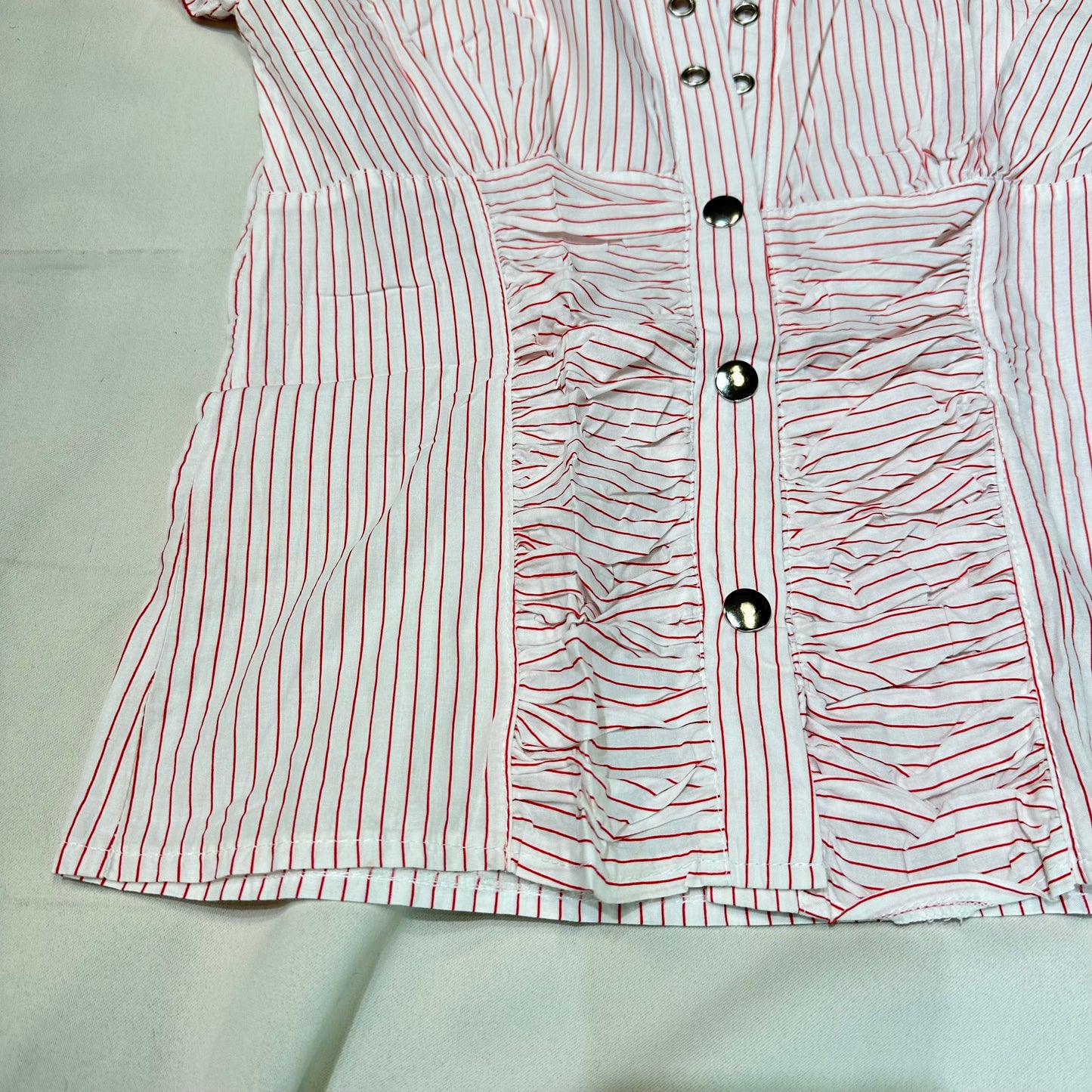 Striped Puff Sleeves Blouse