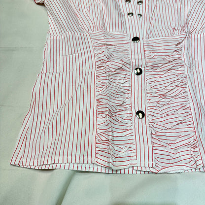 Striped Puff Sleeves Blouse