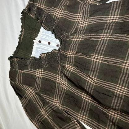 Layered Plaid Long Sleeves Top