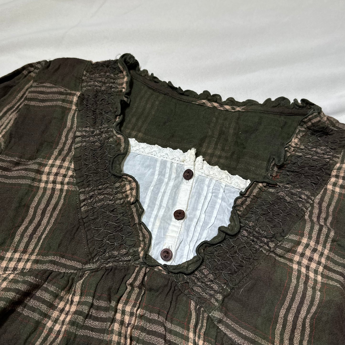 Layered Plaid Long Sleeves Top