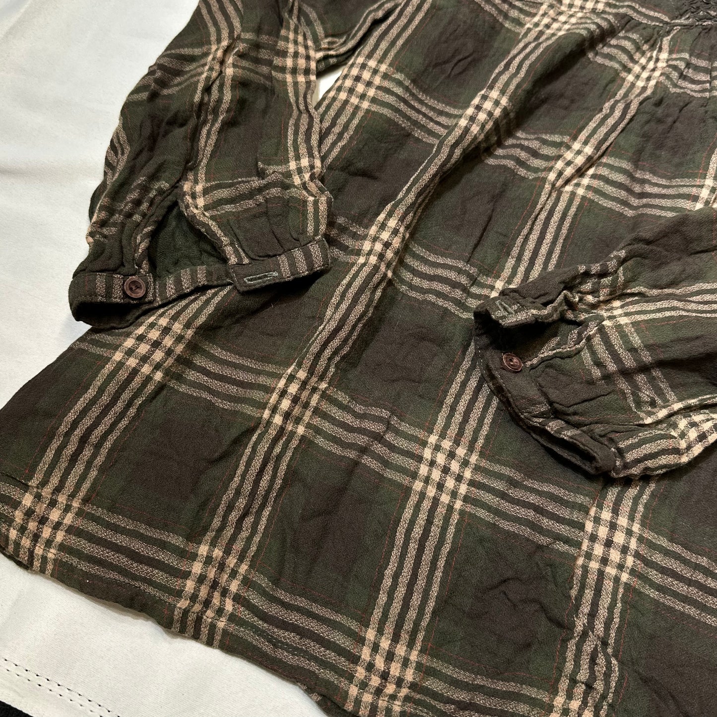 Layered Plaid Long Sleeves Top