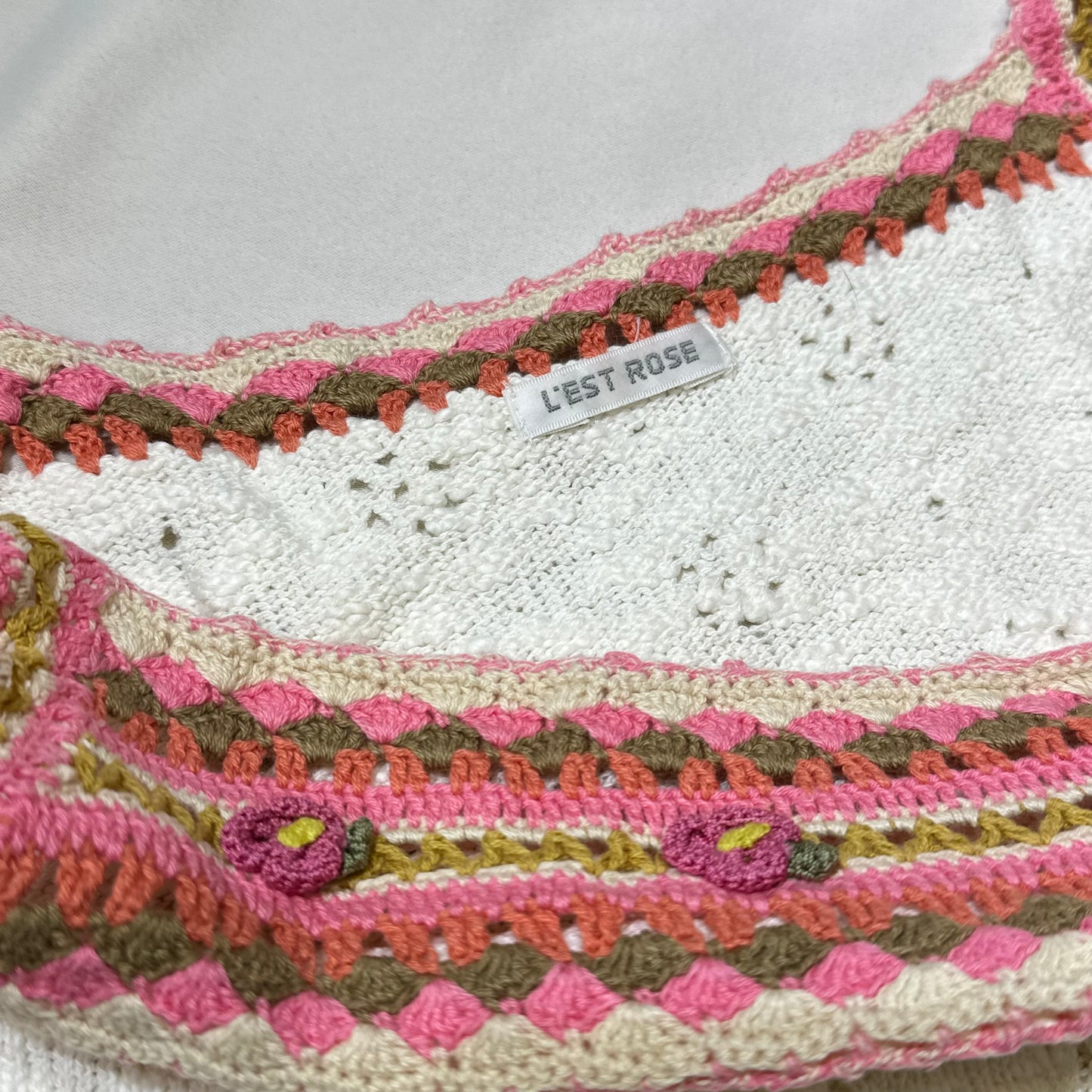 Floral Crochet Knit Tank Top