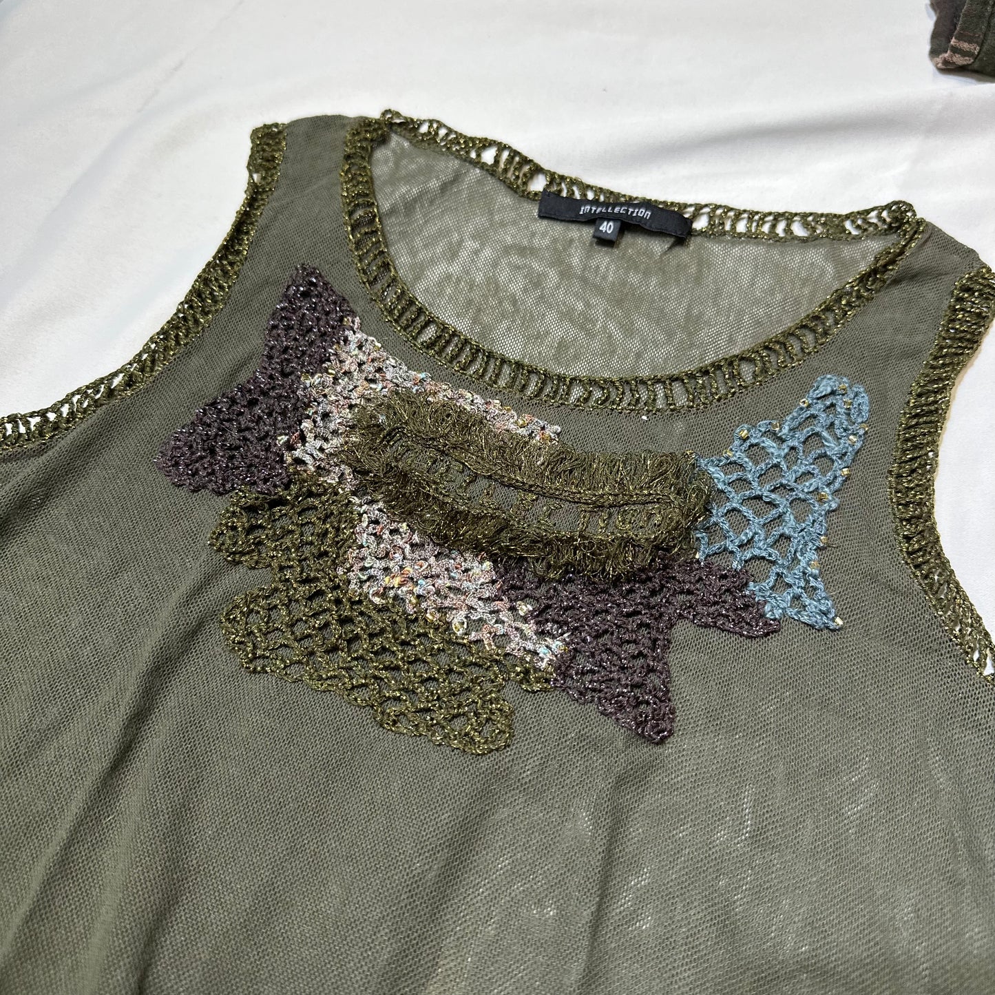 Contrast Stitching Mesh Vest