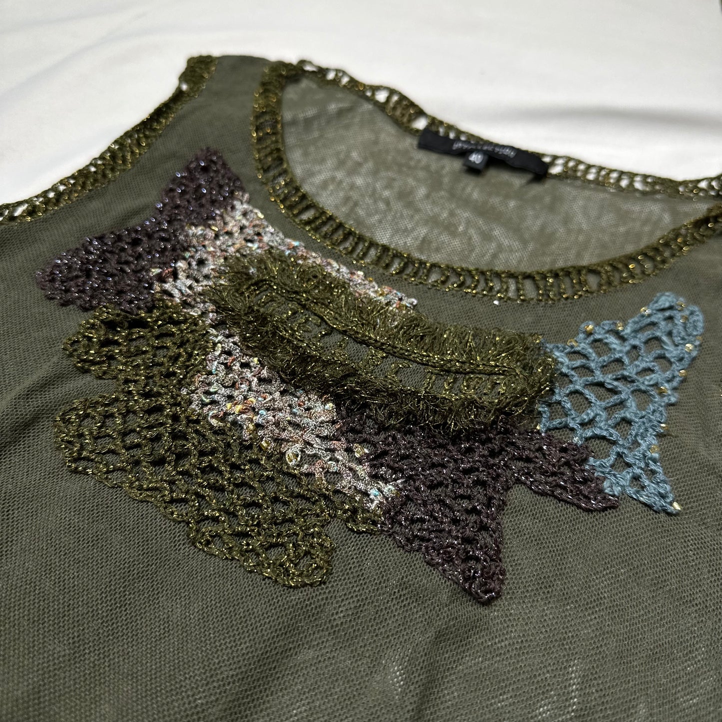 Contrast Stitching Mesh Vest