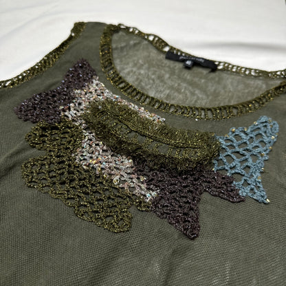 Contrast Stitching Mesh Vest