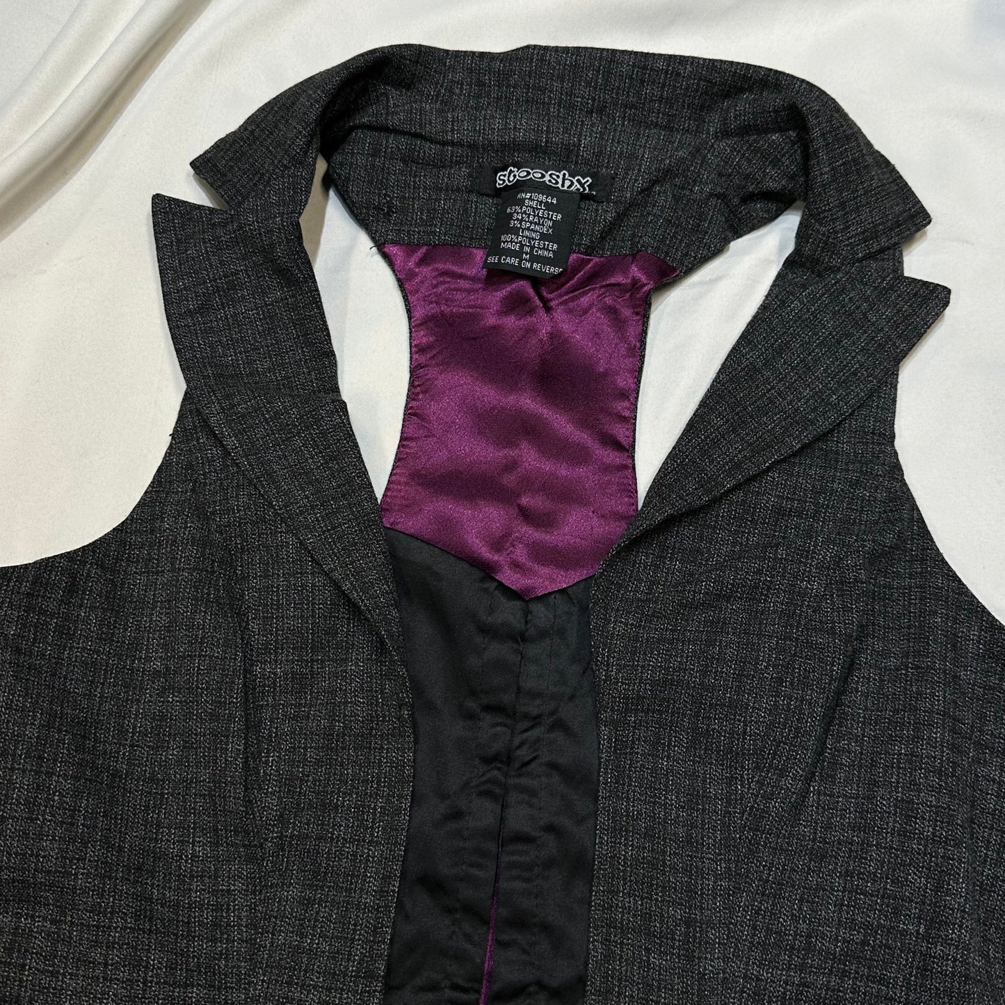 Charcoal Textured Lapel Waistcoat