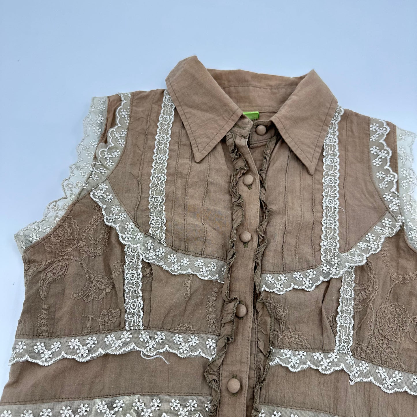 Multi Lace Ruffle Sleeves Bluse