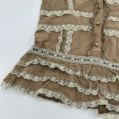 Multi Lace Ruffle Sleeves Bluse