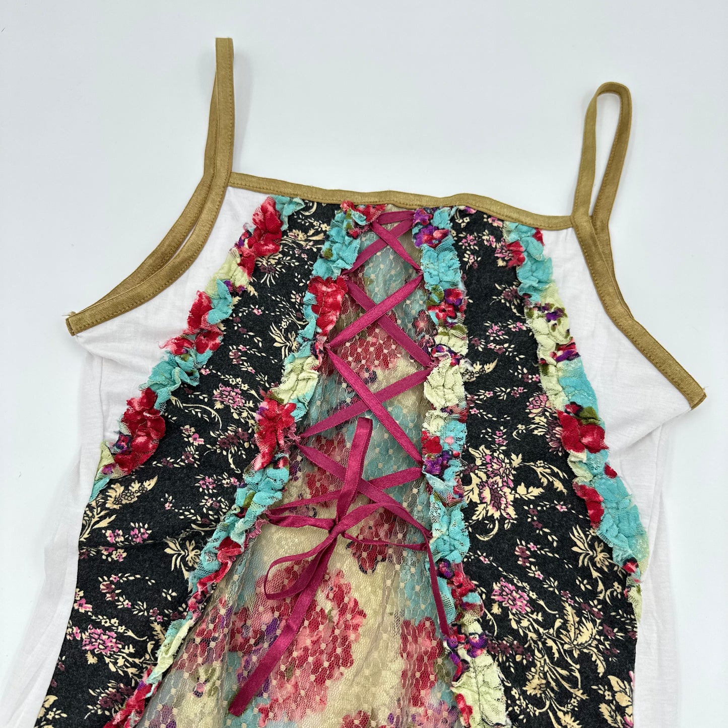 Floral Lace-up Camisole