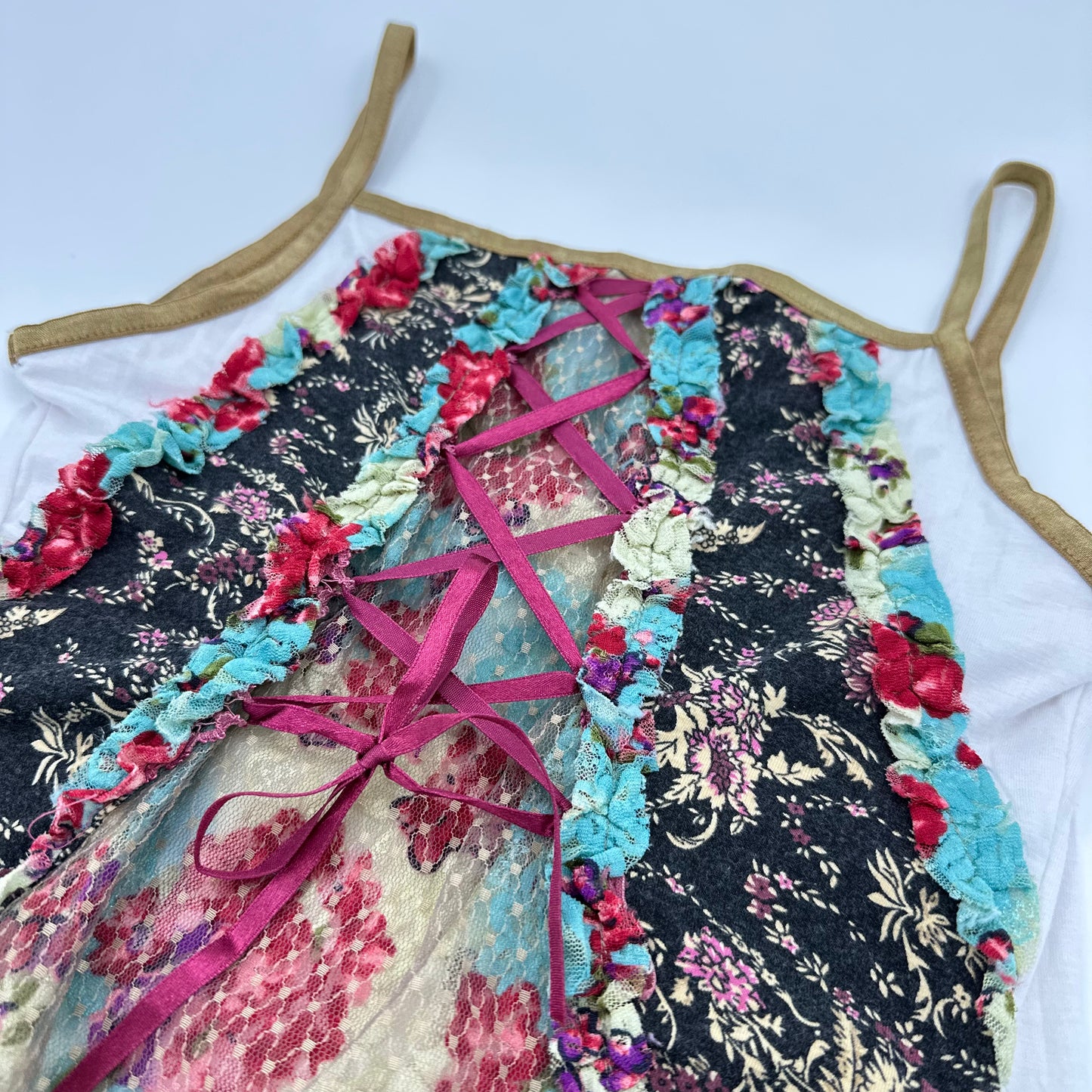 Floral Lace-up Camisole