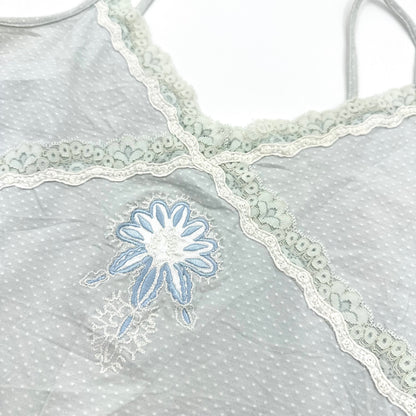 Light Blue Polka Dot Embroidered Cami