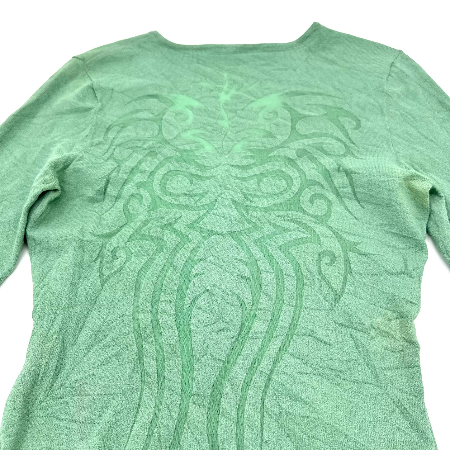 Sheer Tribal Print Long Sleeves Top